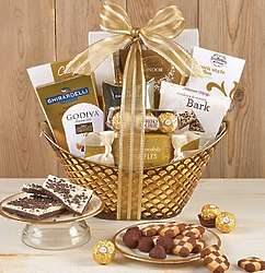 Gilded Splendor Chocolate Gift Basket