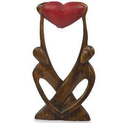 United Lovers Wood Sculpture