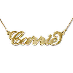 Personalized 'Carrie' Style 14K Gold Name Necklace