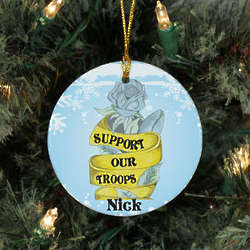 Personalized Ceramic Support Our Troops Ornament