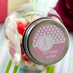 Personalized Mini Glass Bridal Shower Candy Jar