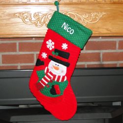 Catching Snowflakes Snowman Personalized Stocking