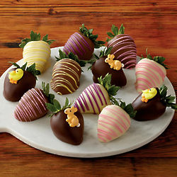 12 Easter Hand-Dipped Chocolate-Covered Strawberries