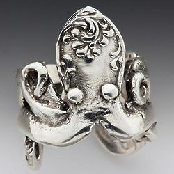 Silver Plated Flatware Octopus Ring