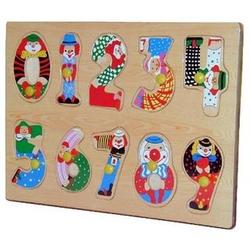 Artistic Clown Numbers Peg Wooden Puzzle