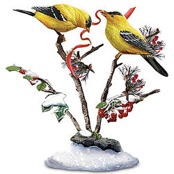 American Goldfinch Songbird Holiday Sculpture