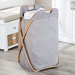 Folding Bamboo Butterfly Clothes Hamper