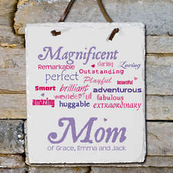 Personalized Magnificent Mom Slate Plaque