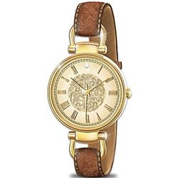 Spirit of the West Diamond Watch with Tooled Leather Band