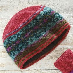 Hand Knit New Zealand Wool Hat