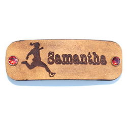 Personalized Leather Soccer Barrette