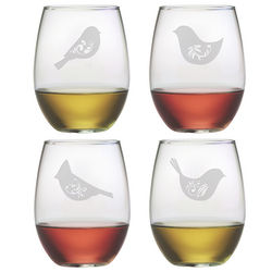 Birds of a Feather Stemless Wine Glasses