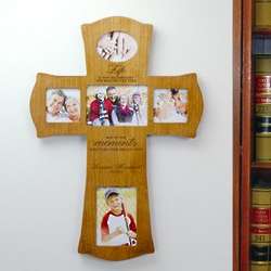 Engraved Wooden Photo Cross