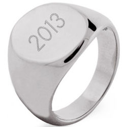 Personalized Oval Cut Graduation Ring for Men