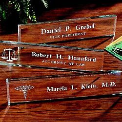 Personalized Legal Beveled Glass Nameplate