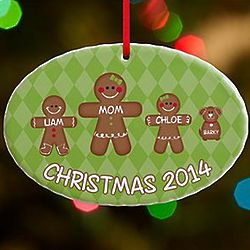 Personalized So Sweet Gingerbread Family Ornament