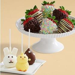 3 Easter Brownie Pops and Half Dozen Easter Strawberries