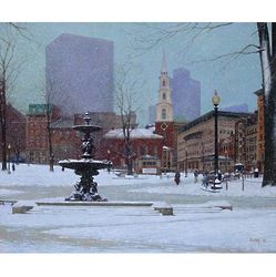 Winter on the Common 11x14 Giclee Art Print