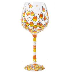 Candy Corn Super Bling Wine Glass
