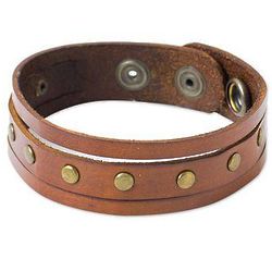 Men's Rustic Russet Leather Wristband Bracelet