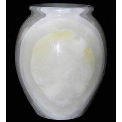 Hand Carved White Onyx Gemstone Vase