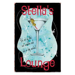 Personalized Martini Lounge Metal Wall Sign