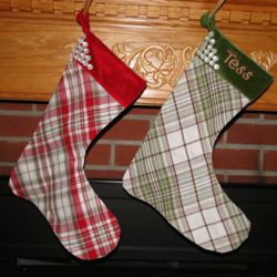 Buttoned Corner Personalized Christmas Stockings