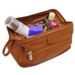 Personalized Deluxe Leather Travel Toiletry Bag