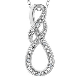 Diamond Twisting Infinity Pendant in Sterling Silver