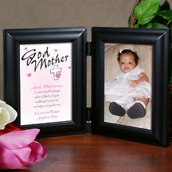 Personalized Count My Blessings Godparent Bi-Fold Picture Frame