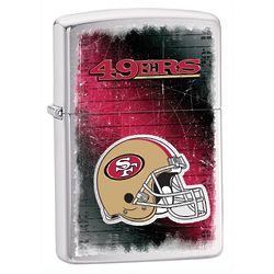 Personalized San Francisco 49ers Brushed Chrome Zippo Lighter