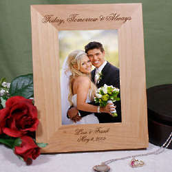 Engraved Today, Tomorrow and Always Wedding Picture Frame
