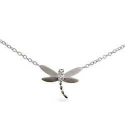 Tiffany Inspired Sterling Silver Dragonfly Necklace