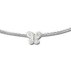 Stainless Steel Diamond Butterfly Necklace