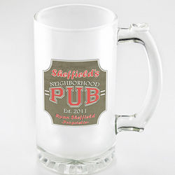 Personalized Neighborhood Pub Frosted Mug Set