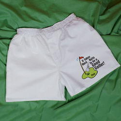Golf Balls Men's White Personalized Boxer Shorts