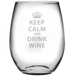 Keep Calm and Drink Wine Stemless Glasses