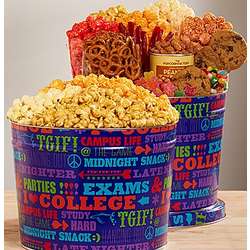 University of Snacks Gift Tin Popcorn and Snack Assortment