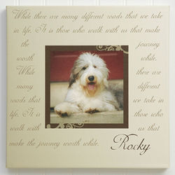 Paw Prints On Our Hearts 16" Photo Pet Memorial Canvas Print