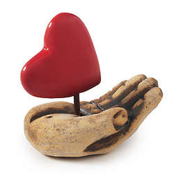 Heart in Hand Stoneware Sculpture