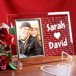 I Love You Beveled Glass Picture Frame