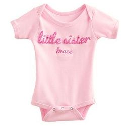 Personalized 3 to 6 Months Little Sister Bodysuit