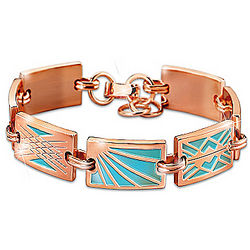 Desert Rays Enamel and Copper Bracelet
