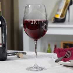 Personalized Diamond Monogram Wine Glass