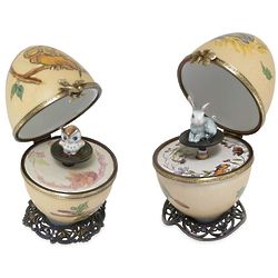 Hand-Painted Limoges Musical Eggs
