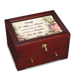Personalized Floral Art Jewelry Box for Daughters