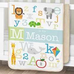 Baby's Personalized Alphabet Sherpa Blanket