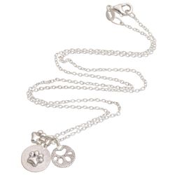 Paw Trio Sterling Silver Necklace