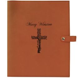 Cross Leatherette Personalized Bible Book Cover with Snap Closure