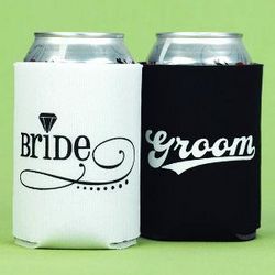 Bride and Groom Can Coolers